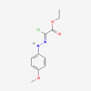 Chemical structure of ethyl 2-chloro-2-[(4-methoxyphenyl)hydrazinylidene]acetate