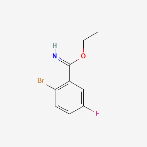 Chemical structure of Ethyl 2-bromo-5-fluorobenzimidate