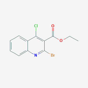 Chemical structure of Ethyl 2-bromo-4-chloroquinoline-3-carboxylate