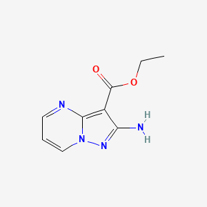 Chemical structure of Ethyl 2-aminopyrazolo[1,5-a]pyrimidine-3-carboxylate