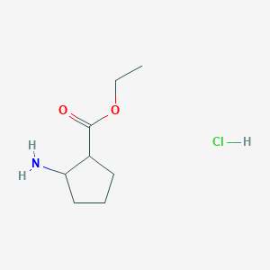 Chemical structure of Ethyl 2-aminocyclopentanecarboxylate hydrochloride