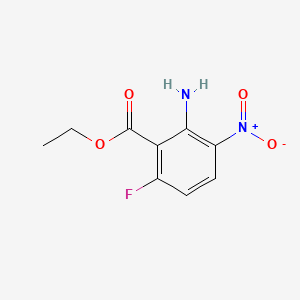 Chemical structure of Ethyl 2-amino-6-fluoro-3-nitrobenzoate