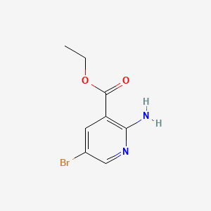 Chemical structure of Ethyl 2-Amino-5-Bromonicotinate
