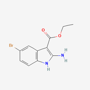 Chemical structure of Ethyl 2-amino-5-bromo-1H-indole-3-carboxylate