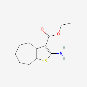 Chemical structure of Ethyl 2-amino-5,6,7,8-tetrahydro-4H-cyclohepta[b]thiophene-3-carboxylate