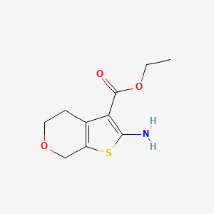 Chemical structure of Ethyl 2-amino-4H,5H,7H-thieno[2,3-c]pyran-3-carboxylate