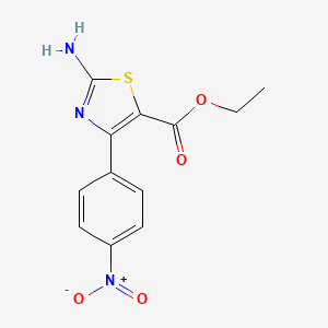 Chemical structure of ethyl 2-amino-4-(4-nitrophenyl)thiazole-5-carboxylate