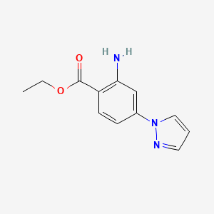 Chemical structure of Ethyl 2-Amino-4-(1-pyrazolyl)benzoate