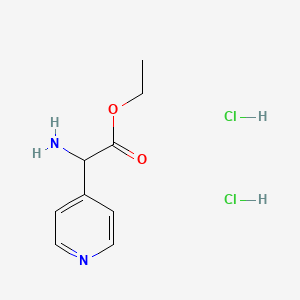Chemical structure of Ethyl 2-Amino-2-(4-pyridinyl)acetate Dihydrochloride