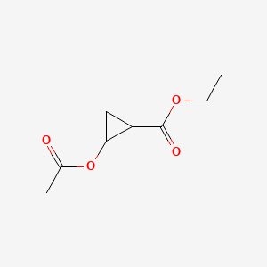 Chemical structure of Ethyl 2-acetoxycyclopropanecarboxylate