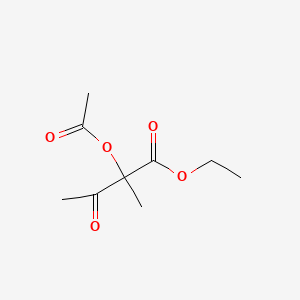 Chemical structure of Ethyl 2-acetoxy-2-methylacetoacetate