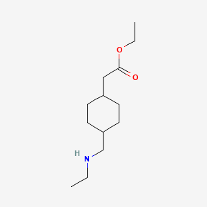 Chemical structure of Ethyl 2-[trans-4-[(Ethylamino)methyl]cyclohexyl]acetate