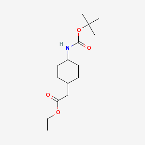 Chemical structure of Ethyl 2-[4-(Boc-amino)cyclohexyl]acetate