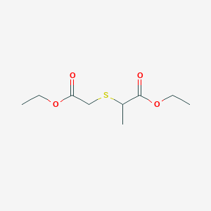 Chemical structure of Ethyl 2-[(2-ethoxy-2-oxoethyl)sulfonyl]propanoate