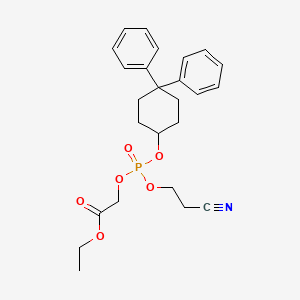 Chemical structure of Ethyl 2-[(2-Cyanoethoxy)(4,4-diphenylcyclohexyloxy)phosphoryloxy]acetate