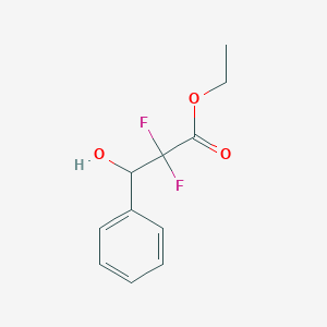 Chemical structure of Ethyl 2,2-difluoro-3-hydroxy-3-phenylpropanoate