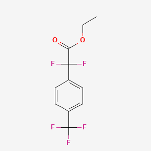 Chemical structure of ethyl 2,2-difluoro-2-(4-(trifluoromethyl)phenyl)acetate