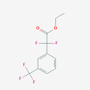 Chemical structure of ethyl 2,2-difluoro-2-(3-(trifluoromethyl)phenyl)acetate