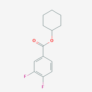 Chemical structure of ethyl 2,2-difluoro-1-(o-tolyl)cyclopropane-1-carboxylate
