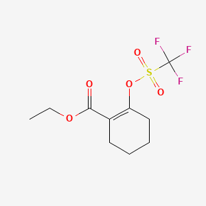 Chemical structure of ETHYL 2-(TRIFLUOROMETHYL SULFONYLOXY)-1-CYCLOHEXENE-1-CARBOXYLATE