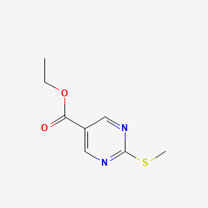 Chemical structure of Ethyl 2-(methylthio)pyrimidine-5-carboxylate
