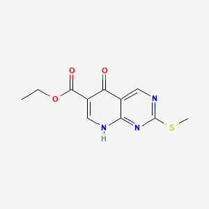 Chemical structure of Ethyl 2-(methylthio)-5-oxo-5,8-dihydropyrido[2,3-d]pyrimidine-6-carboxylate