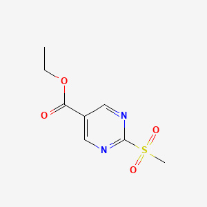 Chemical structure of Ethyl 2-(methylsulfonyl)pyrimidine-5-carboxylate