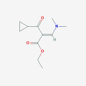 Chemical structure of Ethyl 2-(cyclopropanecarbonyl)-3-(dimethylamino)acrylate
