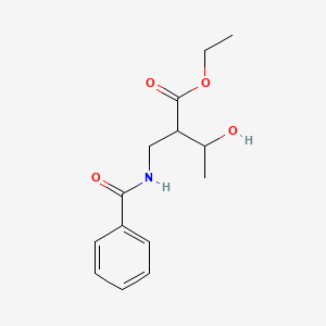 Chemical structure of ethyl 2-(benzamidomethyl)-3-hydroxybutanoate
