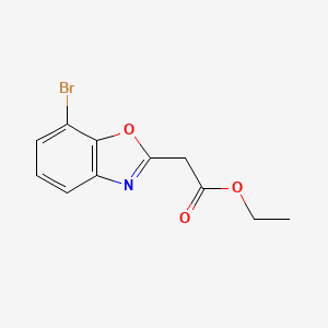 Chemical structure of Ethyl 2-(7-bromobenzo[d]oxazol-2-yl)acetate