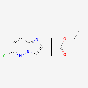 Chemical structure of Ethyl 2-(6-chloroimidazo[1,2-b]pyridazin-2-yl)-2-methylpropanoate