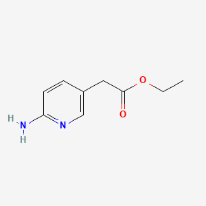 Chemical structure of Ethyl 2-(6-aminopyridin-3-yl)acetate