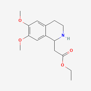 Chemical structure of Ethyl 2-(6,7-dimethoxy-1,2,3,4-tetrahydroisoquinolin-1-yl)acetate