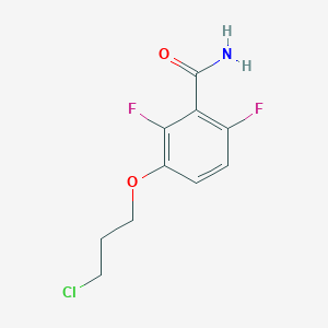 Chemical structure of ethyl 2-(5-chloro-3-methylpyridin-2-yl)-2,2-difluoroacetate