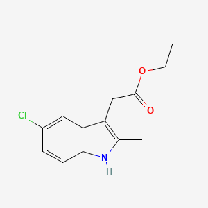Chemical structure of Ethyl 2-(5-chloro-2-methyl-1H-indol-3-yl)acetate