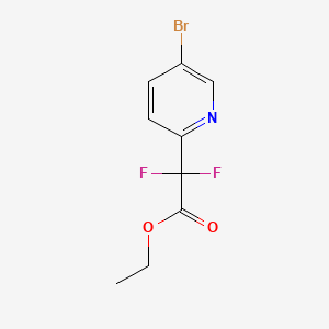Chemical structure of ethyl 2-(5-bromopyridin-2-yl)-2,2-difluoroacetate