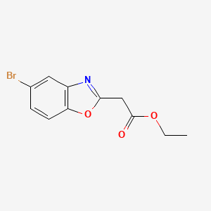 Chemical structure of Ethyl 2-(5-bromobenzo[d]oxazol-2-yl)acetate