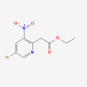 Chemical structure of Ethyl 2-(5-bromo-3-nitropyridin-2-yl)acetate
