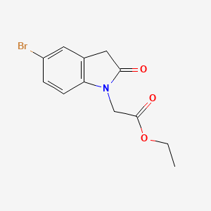 Chemical structure of Ethyl 2-(5-bromo-2-oxoindolin-1-yl)acetate