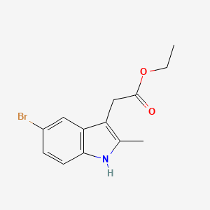 Chemical structure of Ethyl 2-(5-bromo-2-methyl-1H-indol-3-yl)acetate