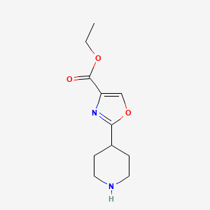 Chemical structure of Ethyl 2-(4-piperidino)-1,3-oxazole-4-carboxylate