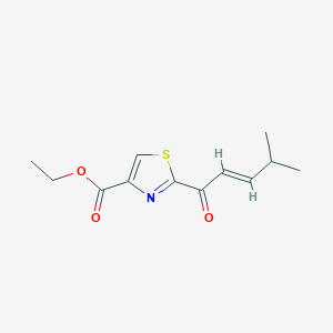Chemical structure of Ethyl 2-(4-methylpent-2-enoyl)thiazole-4-carboxylate
