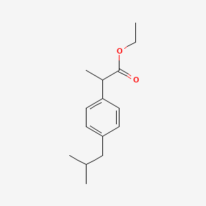 Chemical structure of Ethyl 2-(4-isobutylphenyl)propanoate