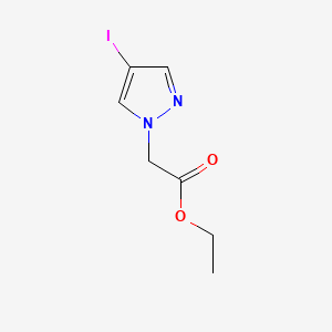 Chemical structure of Ethyl 4-iodo-1H-pyrazole-1-acetate
