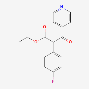 Chemical structure of Ethyl 2-(4-fluorophenyl)-3-oxo-3-(4-pyridyl)-propionate
