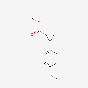Chemical structure of ethyl 2-(4-ethylphenyl)cyclopropane-1-carboxylate
