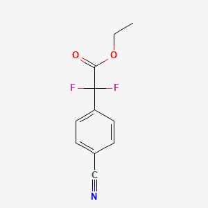 Chemical structure of ethyl 2-(4-cyanophenyl)-2,2-difluoroacetate