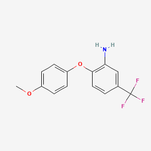 Chemical structure of ethyl 2-(4-cyano-3-(trifluoromethyl)phenyl)cyclopropane