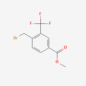 Chemical structure of ethyl 2-(4-bromo-3-fluorophenyl)-2,2-difluoroacetate