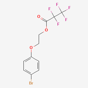 Chemical structure of ethyl 2-(4-bromo-2-(trifluoromethoxy)phenyl)-2,2-difluoroacetate
